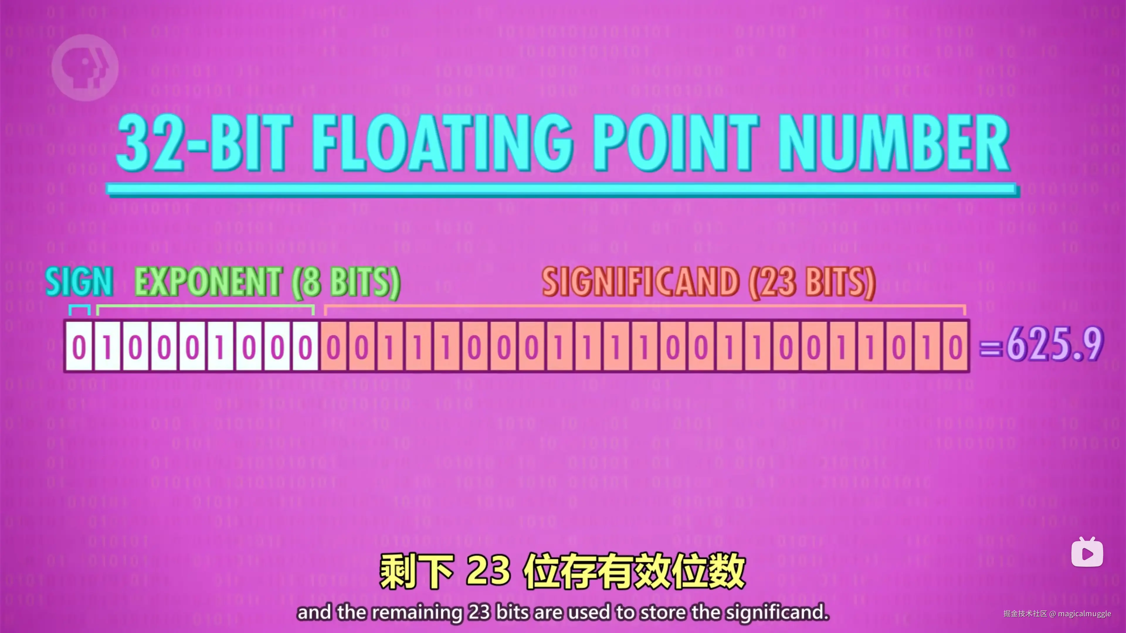 IEEE 754 标准下的 32 位浮点数