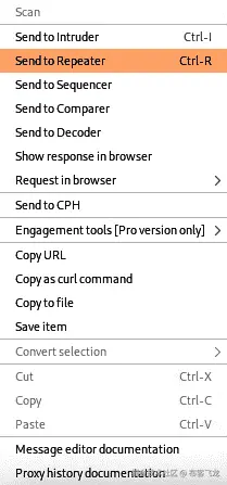 图 9.26 – 发送到 Repeater