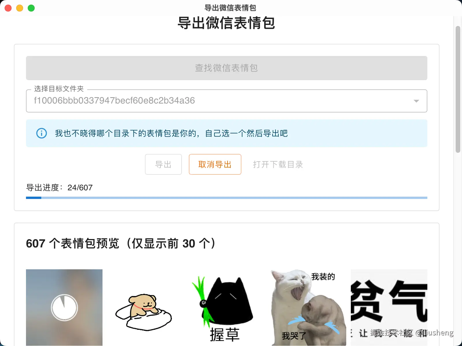 开始导出