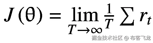 J\left(\uptheta \right)=\underset{T\to \infty }{\mathit{\lim}}\frac{1}{T}\sum {r}_t