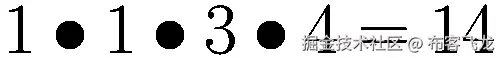 1\bullet 1\bullet 3\bullet 4=14