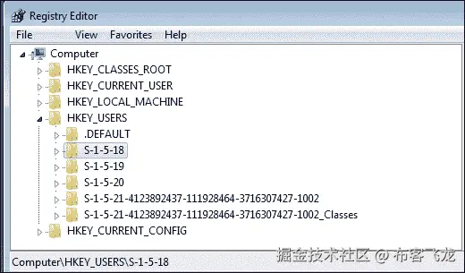 HKEY_USERS 或 HKU