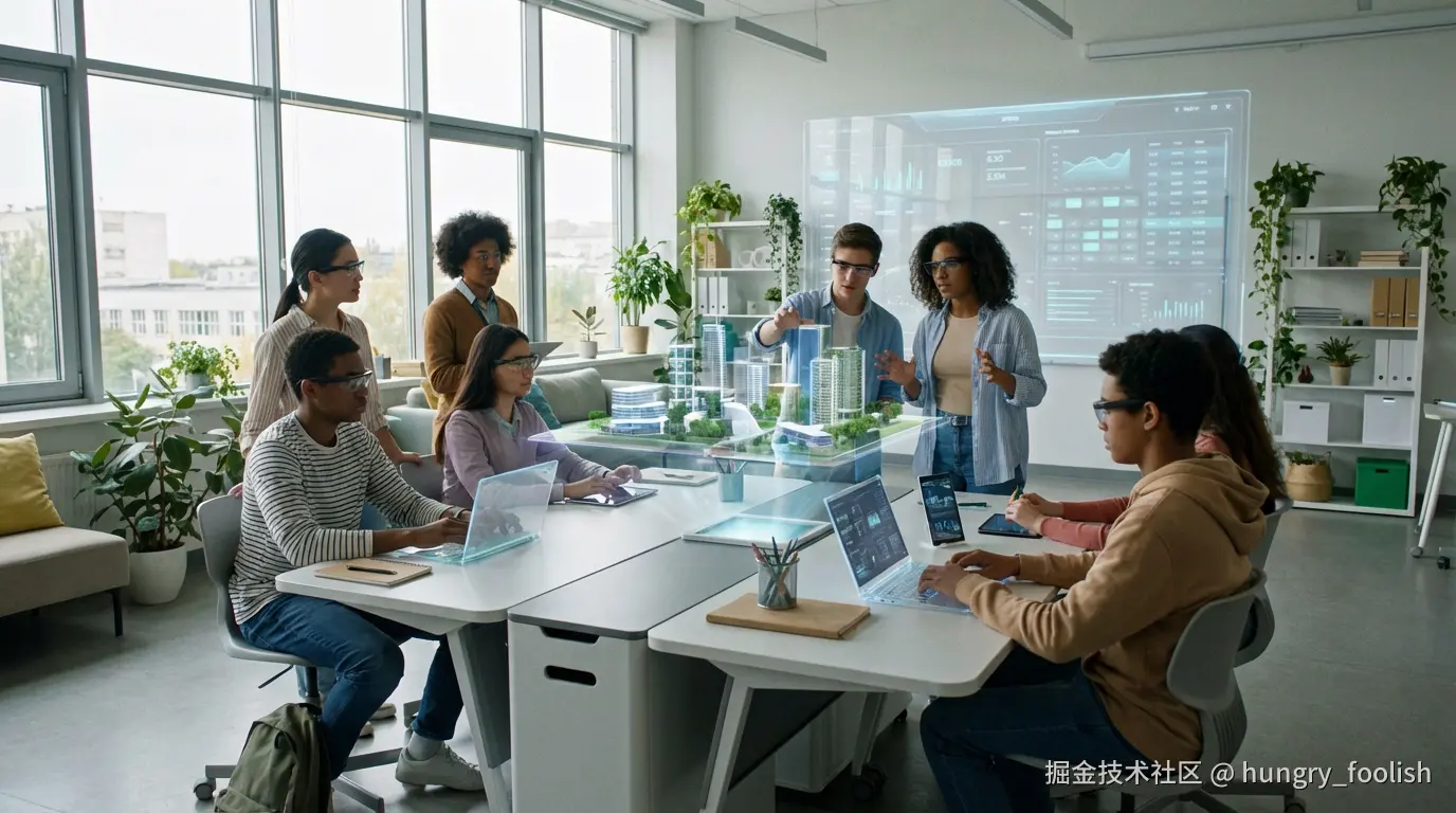 配图1：AI生成科幻教室场景