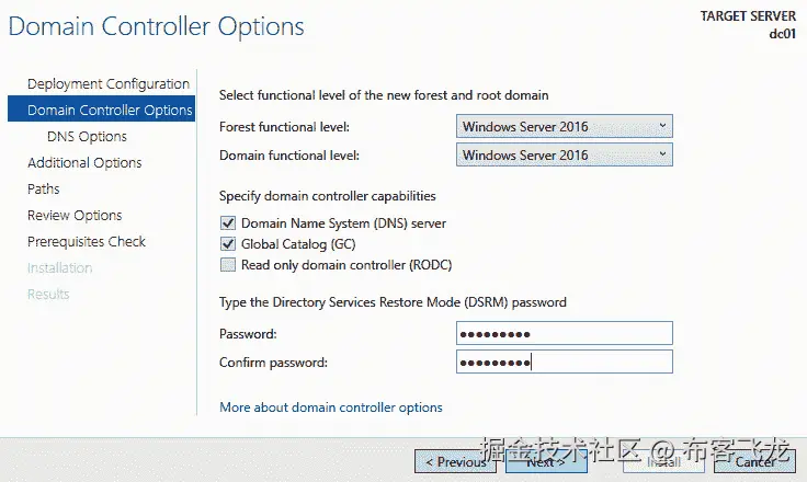 图 10.14 – 域控制器选项    