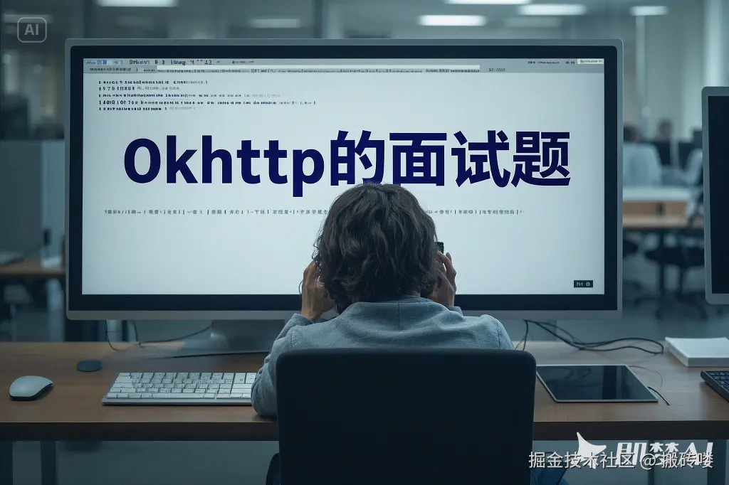 Android 程序员坐在电脑前“Okhttp 的面试题”.png
