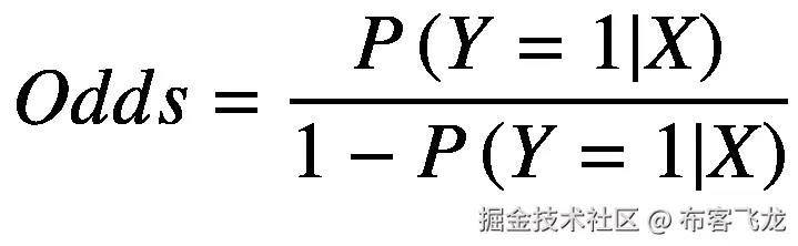 Odds=\frac{P\left(Y=1|X\right)}{1-P\left(Y=1|X\right)}