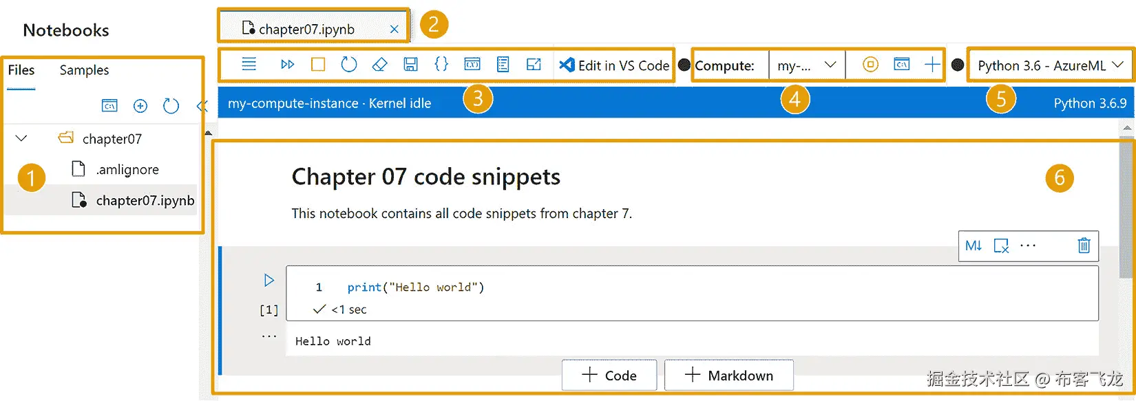 图 7.9 – 在 AzureML Studio 中编辑笔记本