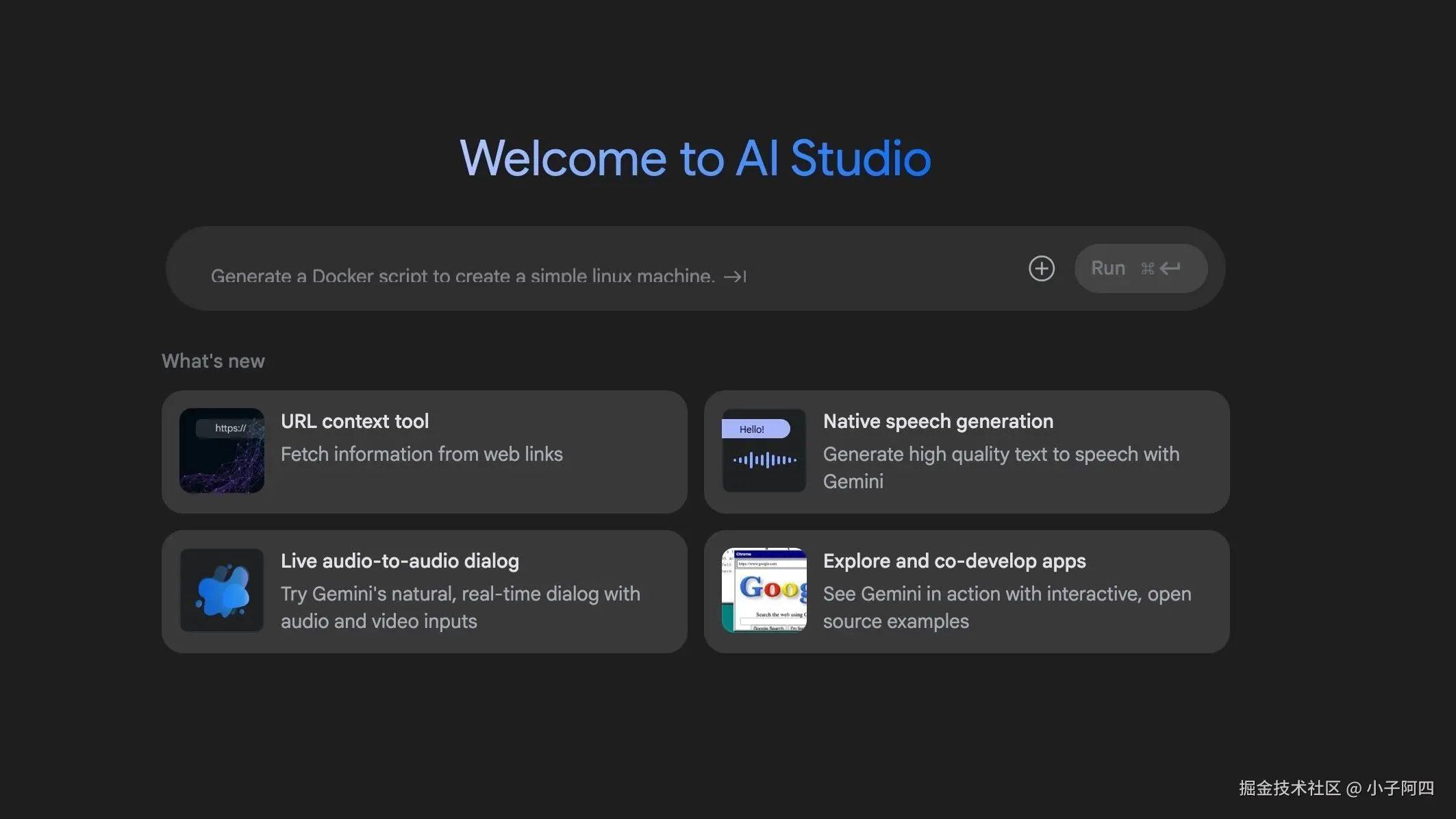 Google AI Studio界面展示