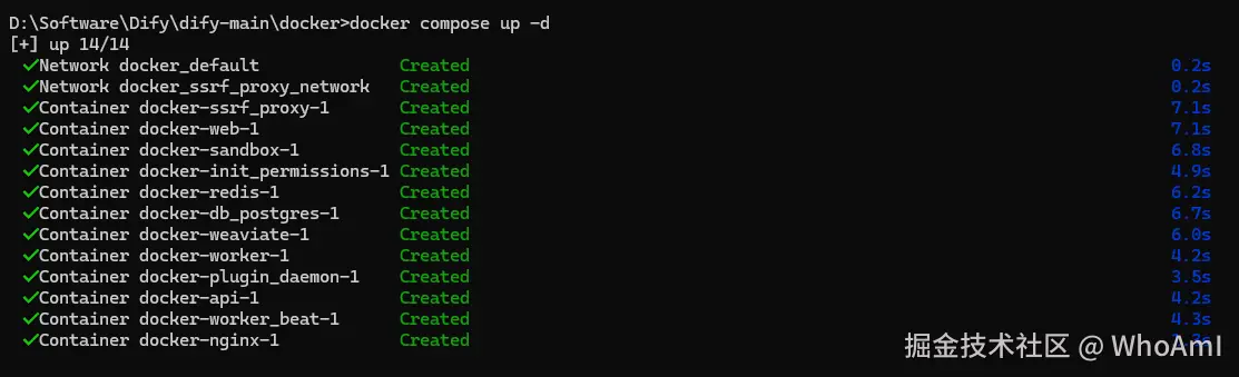 拉取Dify所需容器