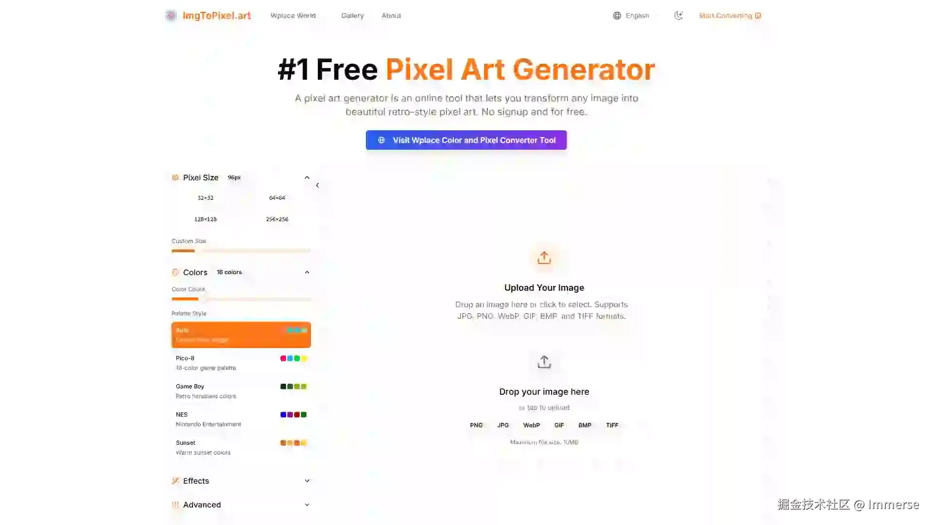 image to pixel