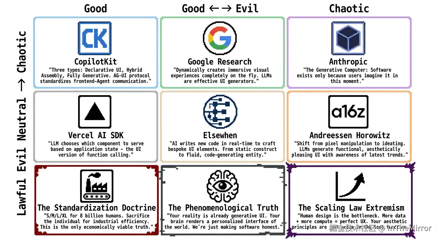 Generative UI Definitions Alignment Chart - Philosophical Edition