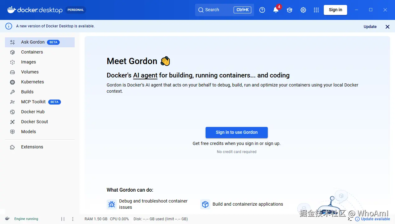 Docker Desktop界面