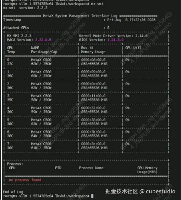 pod 内 mx-smi