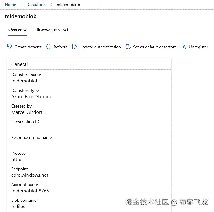 图 4.2 – 创建的数据存储