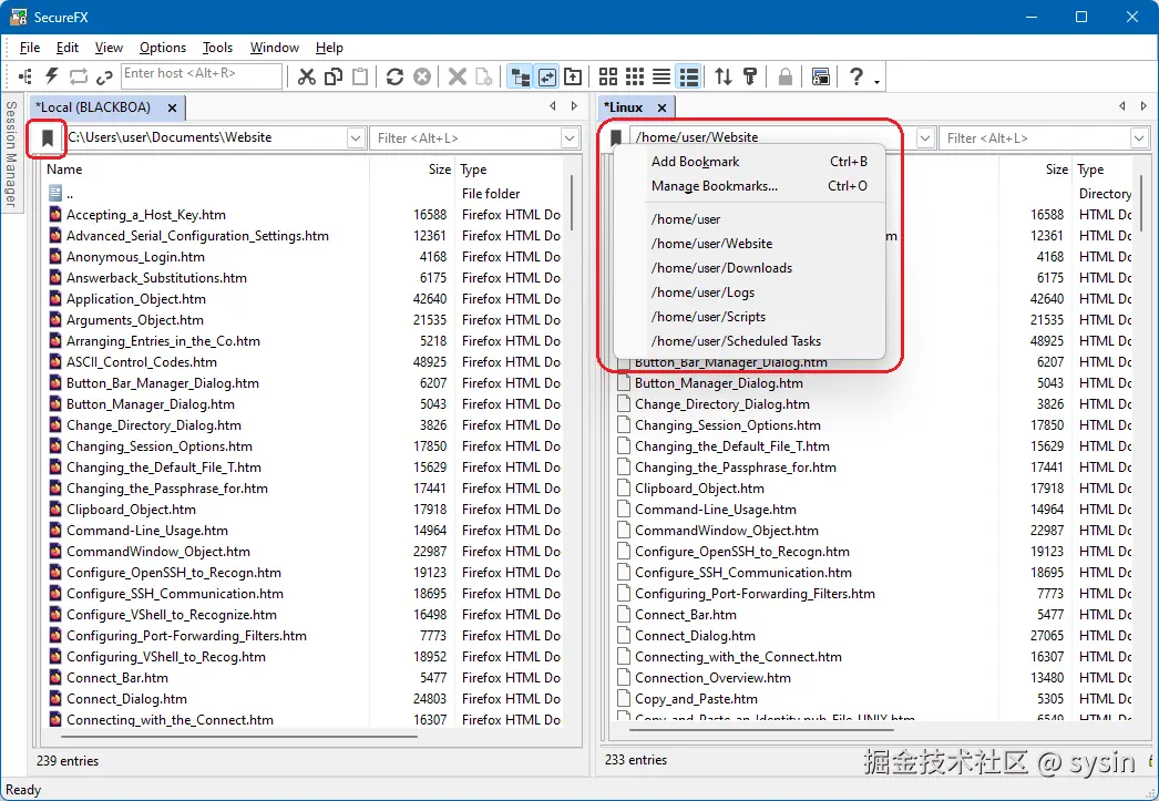 Screenshot of bookmark button
