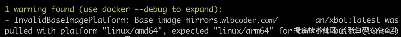 docker-build-warning