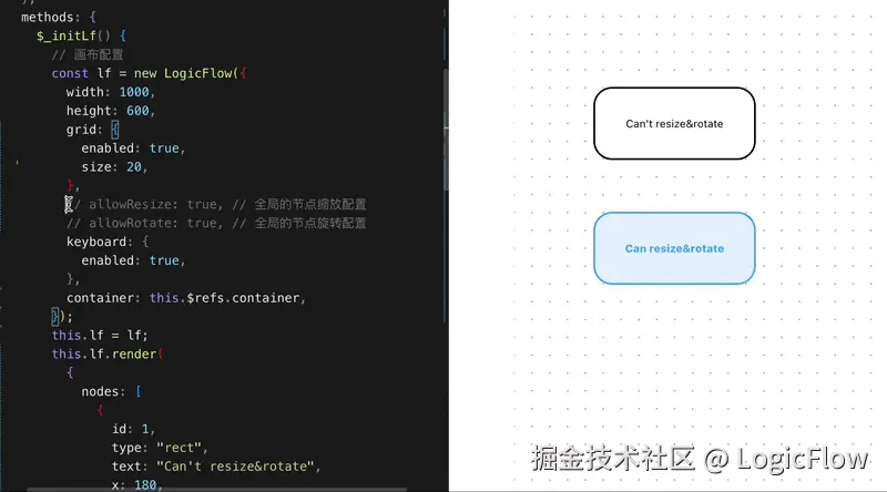 节点 Resize 能力内置