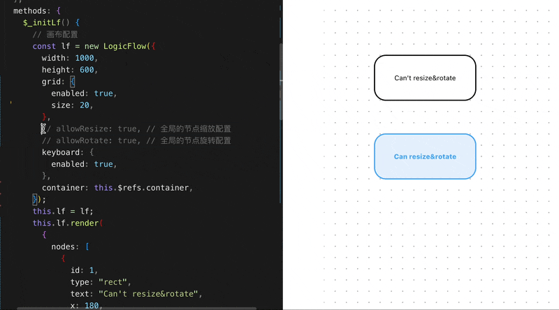 节点 Resize 能力内置