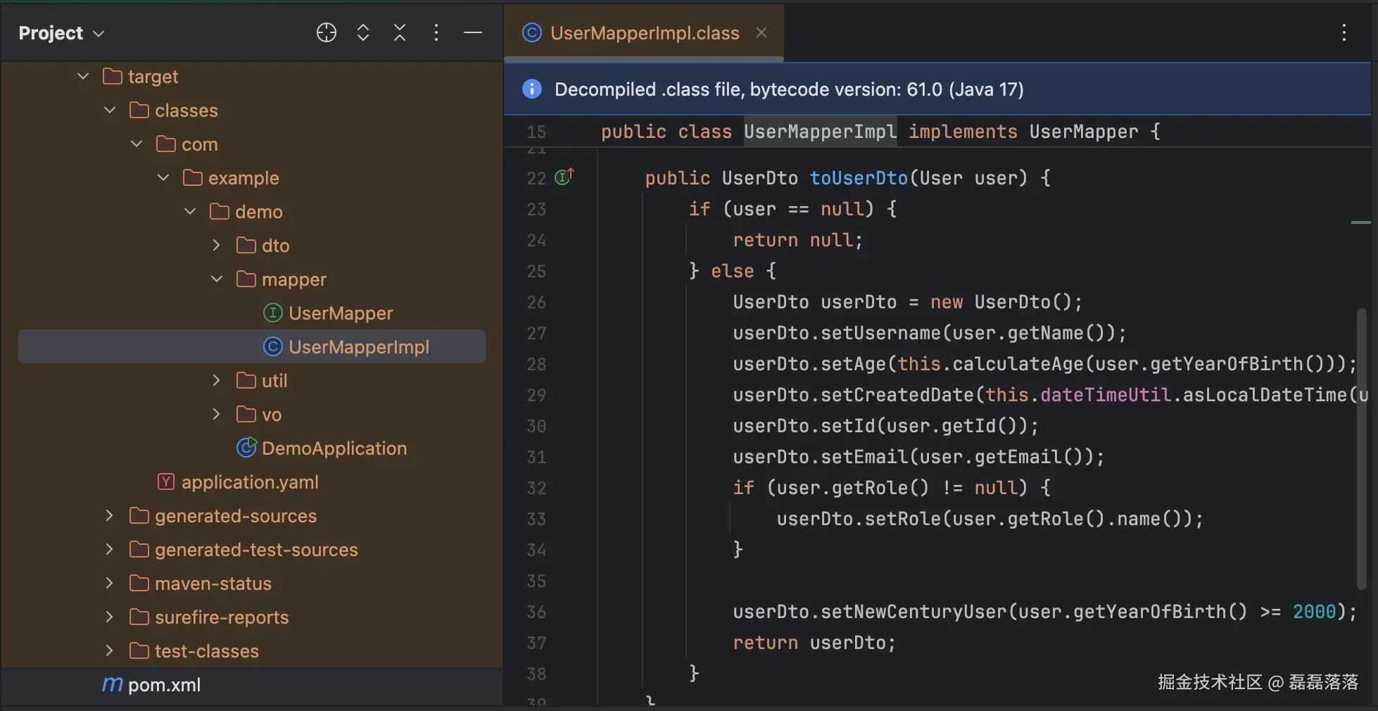 MapStruct 自动生成的实现类