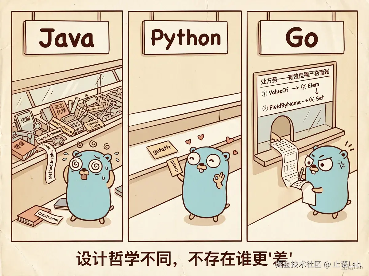 Go/Java/Python 反射 API 易用性对比