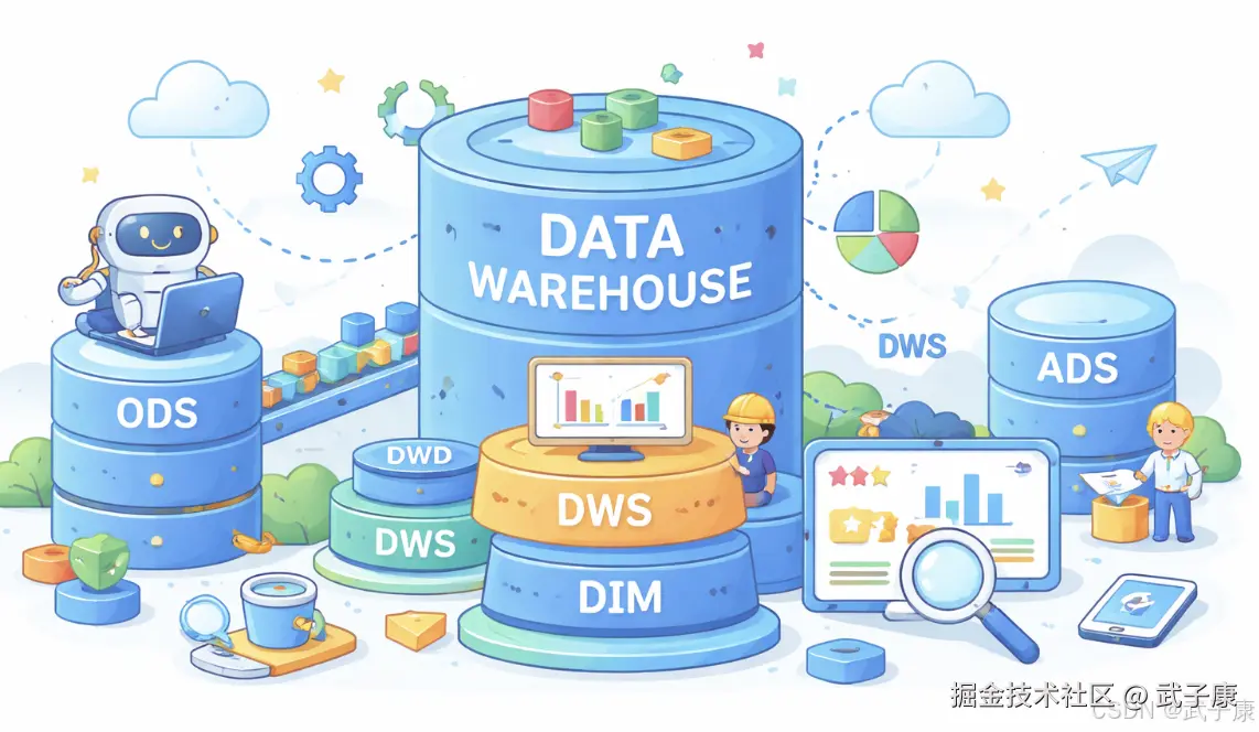 大数据-221 离线数仓分层实战：ODS/DWD/DWS/DIM/ADS 怎么划，数据集市如何避免数据孤岛
