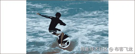 一个人正在海洋中的冲浪板上骑着波浪  自动生成的描述