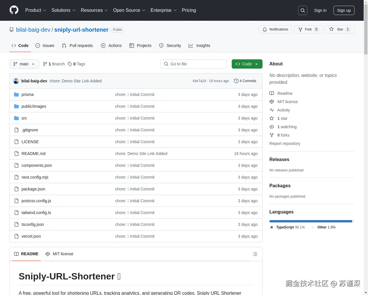 Show HN：带分析和二维码的网址缩短工具 - 项目截图