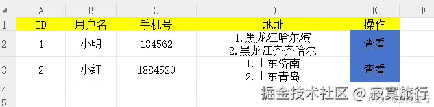 例如这样的表格