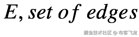 E, set\  of\ edges