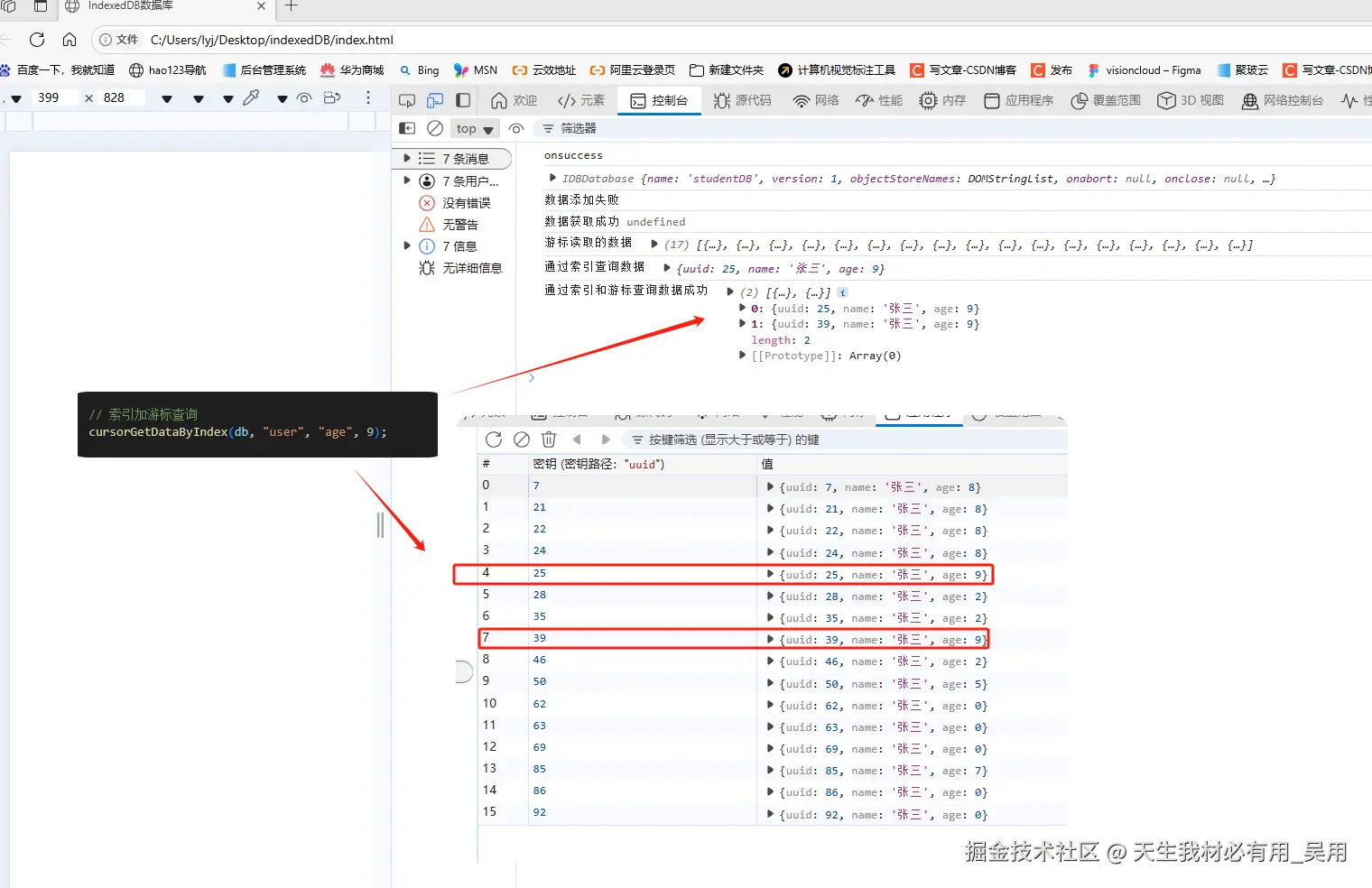 前端性能优化：IndexedDB 数据插入与查询流程图