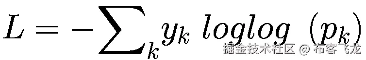 L=-{\sum}_k{y}_k\; loglog\ \left({p}_k\right)