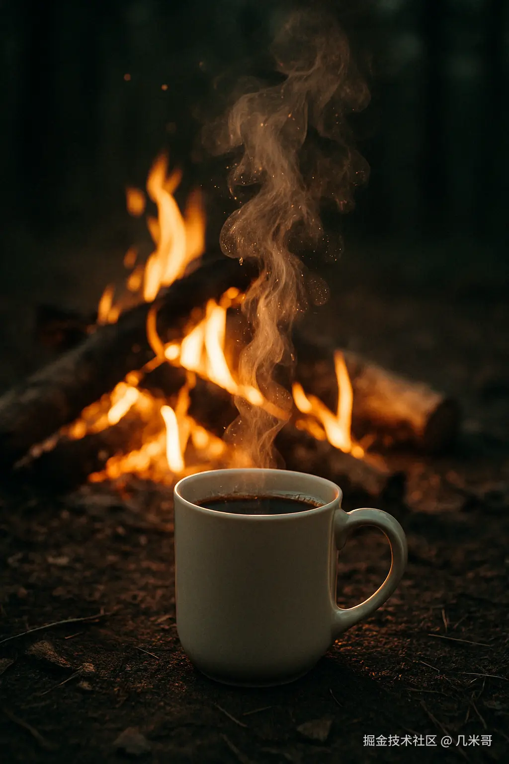 咖啡杯露营场景蒸汽效果