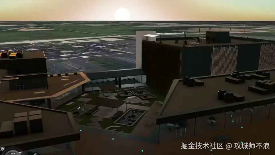 现代办公楼 glTF模型，由Kerkstra Precast通过Sketchfab提供的现代办公楼 glTF模型，在CesiumJS中使用更新的PBR材质模型、色调映射和光照效果。