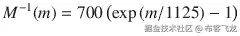  {M}^{-1}(m)=700\left(\exp \left(m/1125\right)-1\right) 