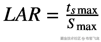 LAR=\frac{t_{s\max }}{S{}_{\max }}