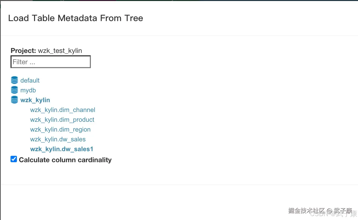 Kylin 查看数据表