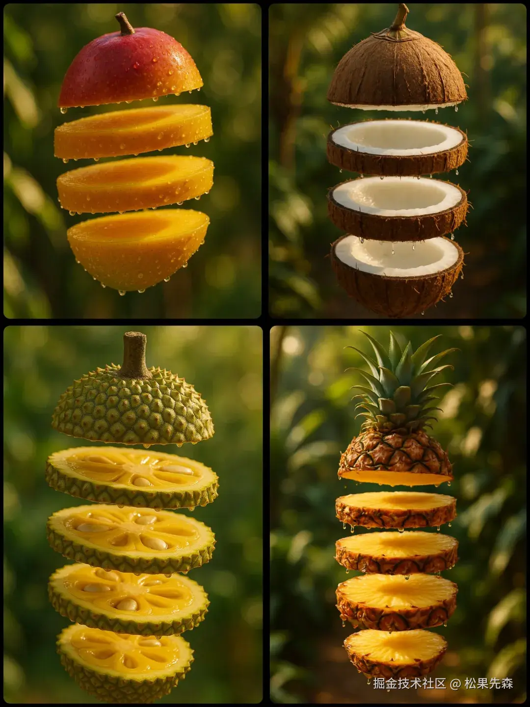 Awesome GPT4o/GPT-4o Image Prompts-创建悬浮切片水果