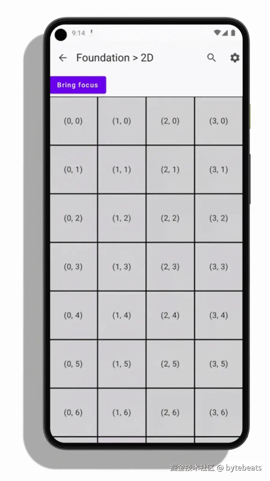 moving image of 2D scroll API demo
