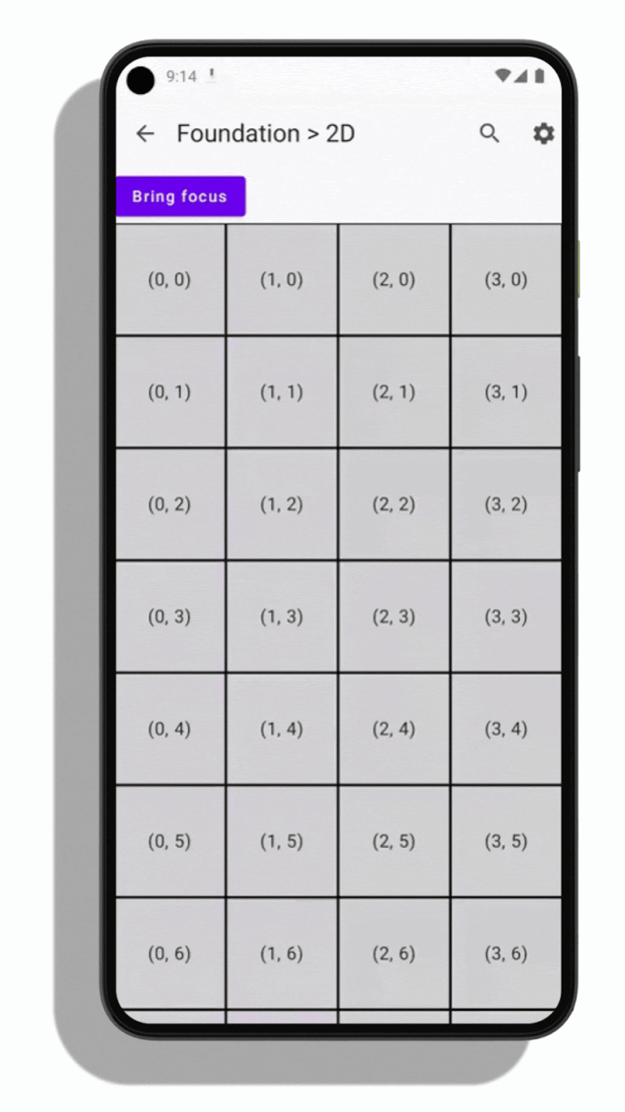 moving image of 2D scroll API demo