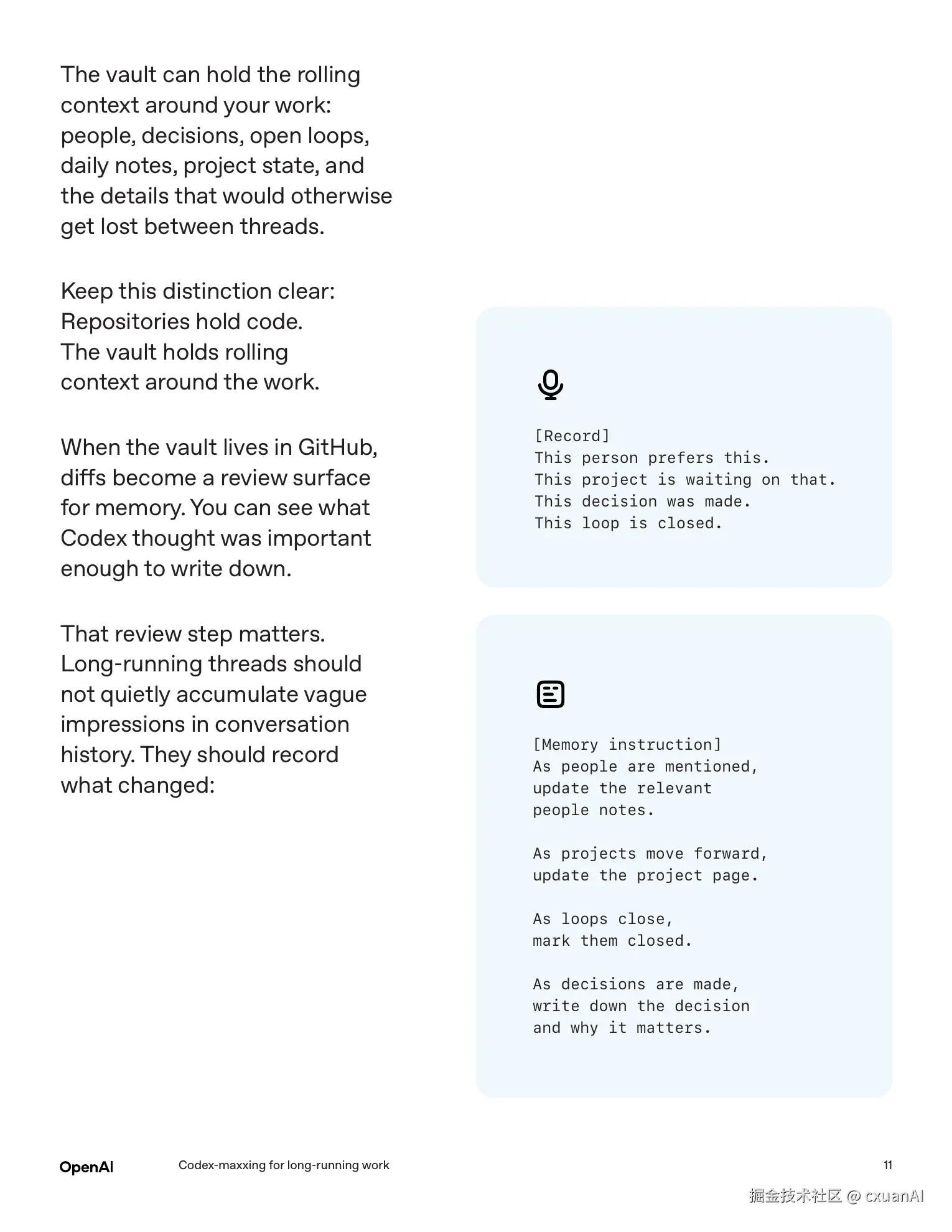 Memory record page