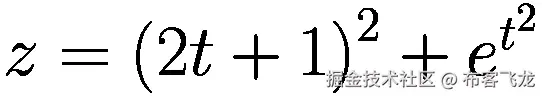 z={\left(2t+1\right)}²+{e}^{t²}