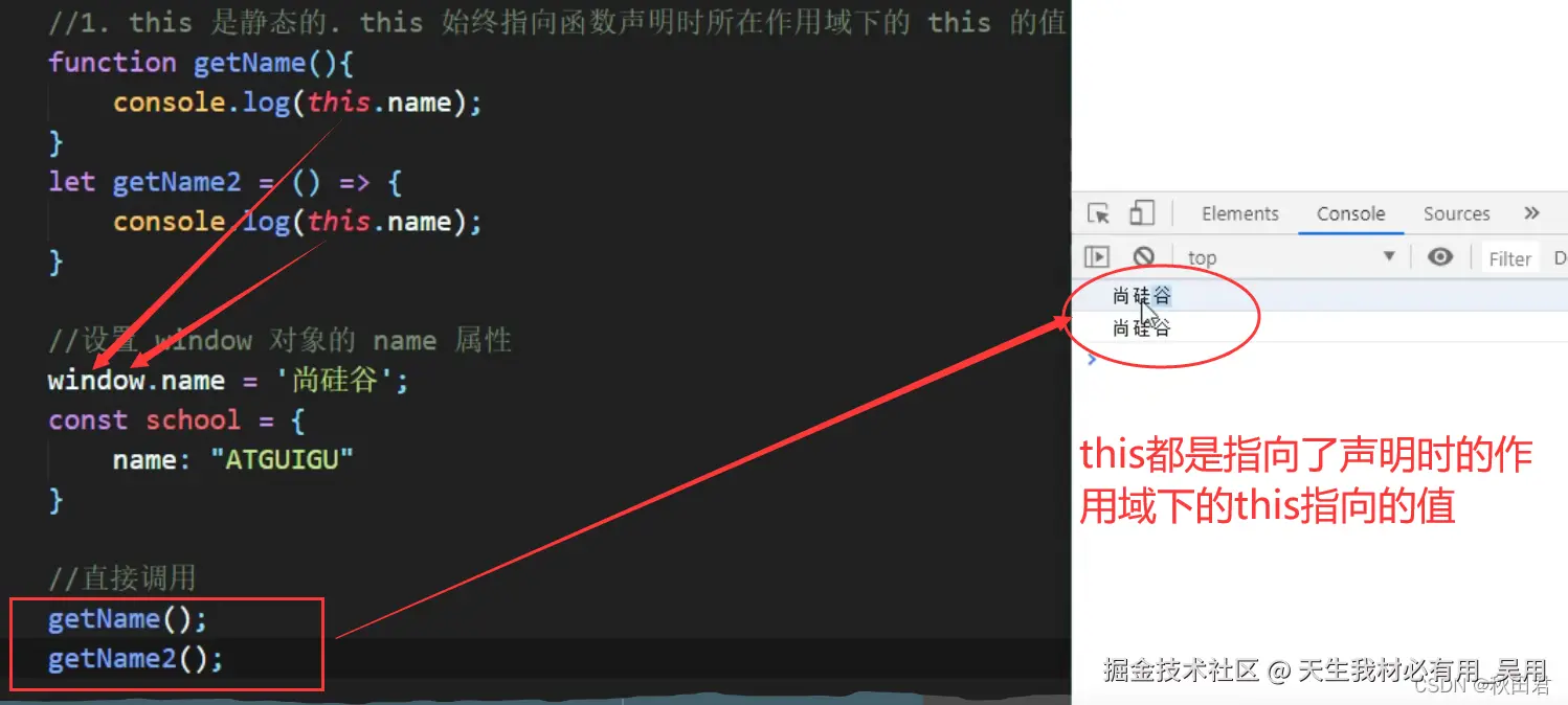 箭头函数this的指向