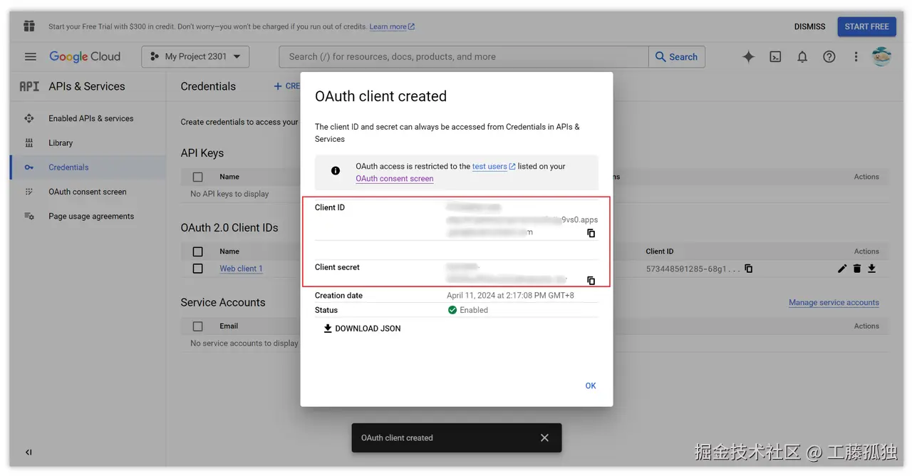 使用 Google 谷歌 OAuth 2.0 服务登录第三方网站
