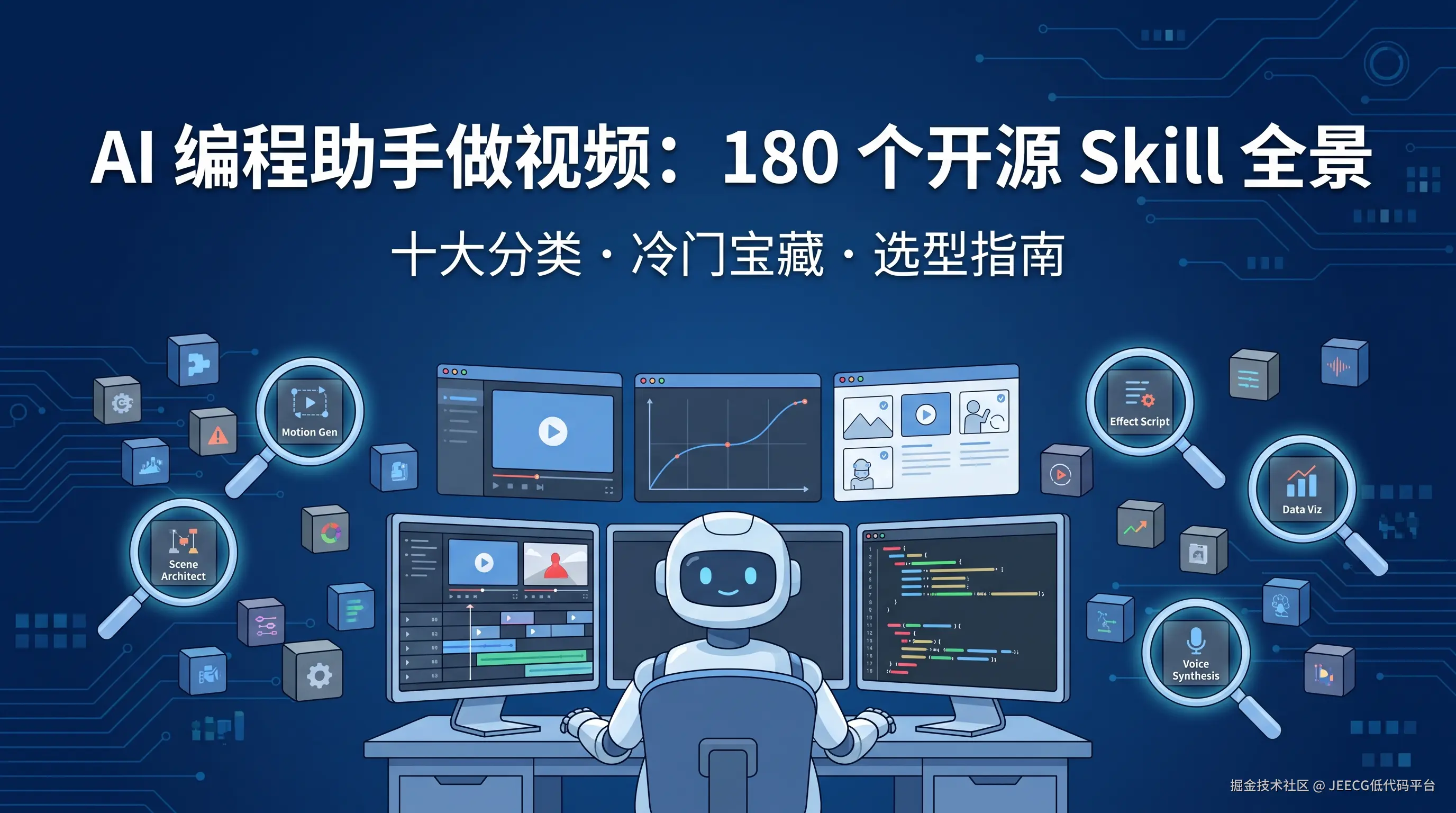AI 编程助手做视频：180 个开源 Skill 全景