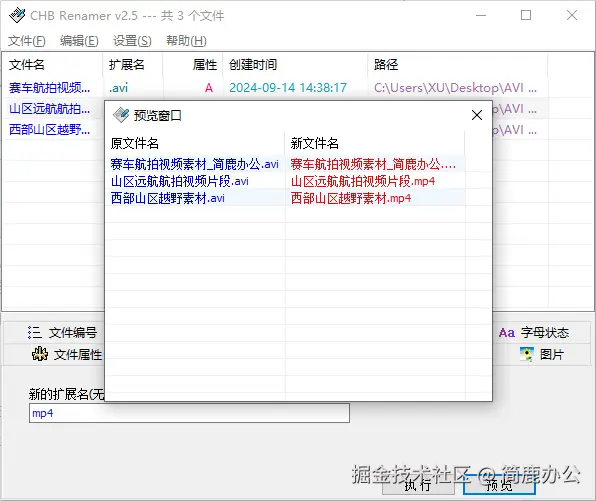 预览更改