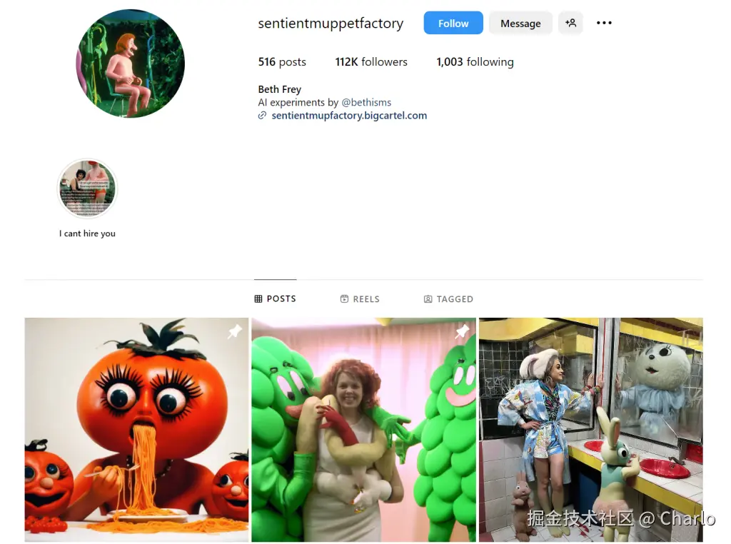 Sentient Muppet Factory 的 Instagram 帐户