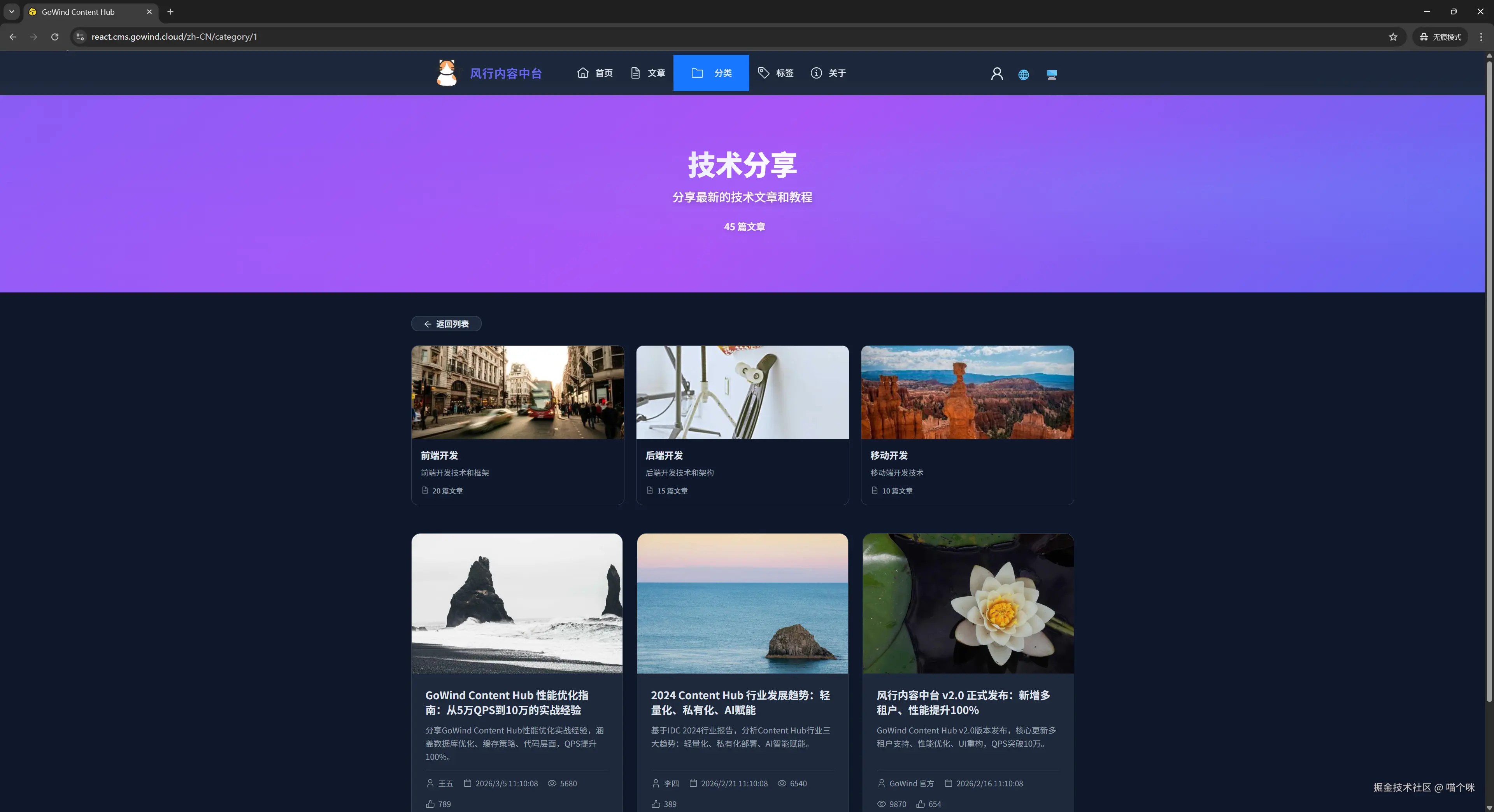 React前台分类详情页