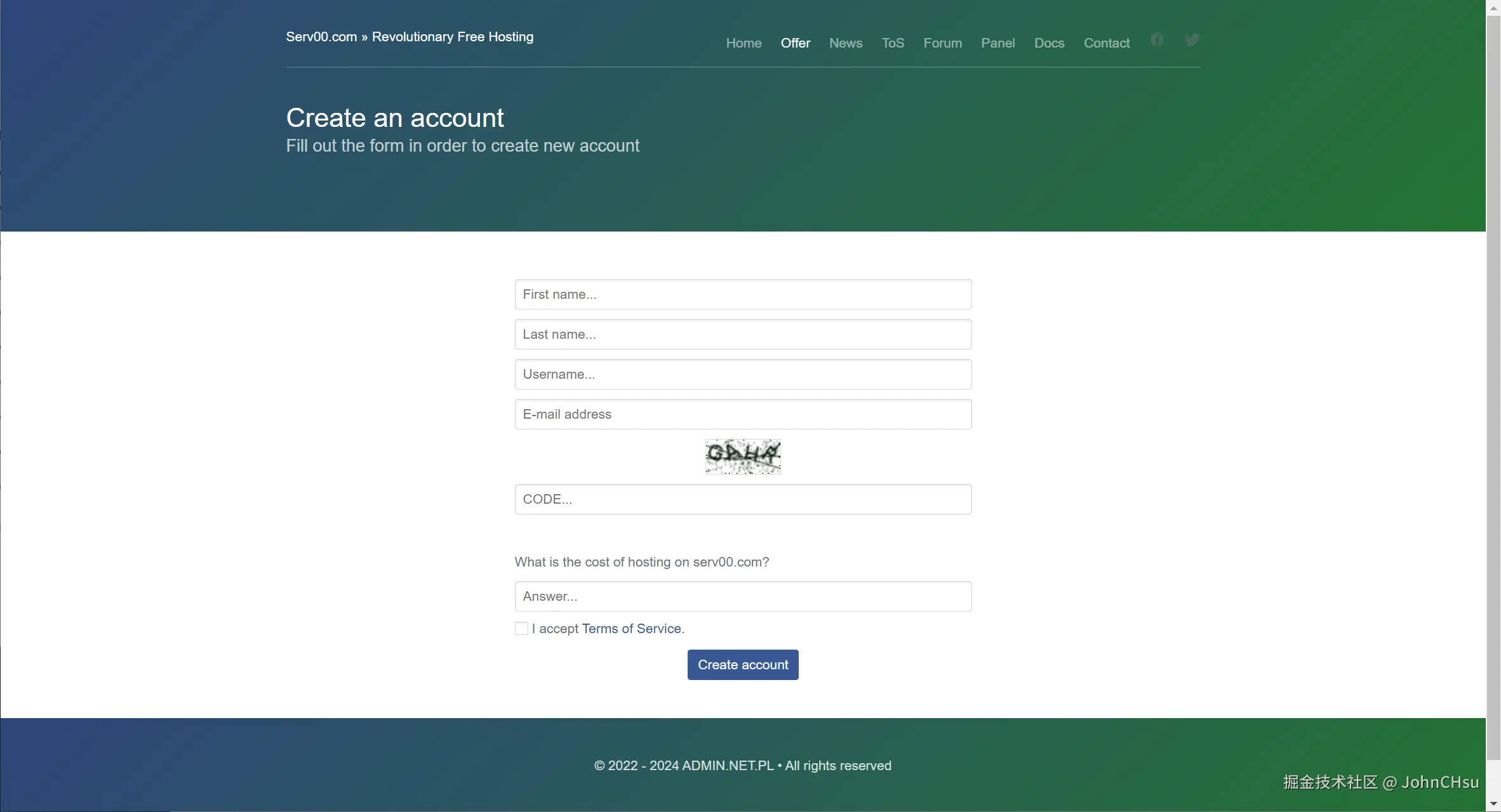 免费十年云主机serv00