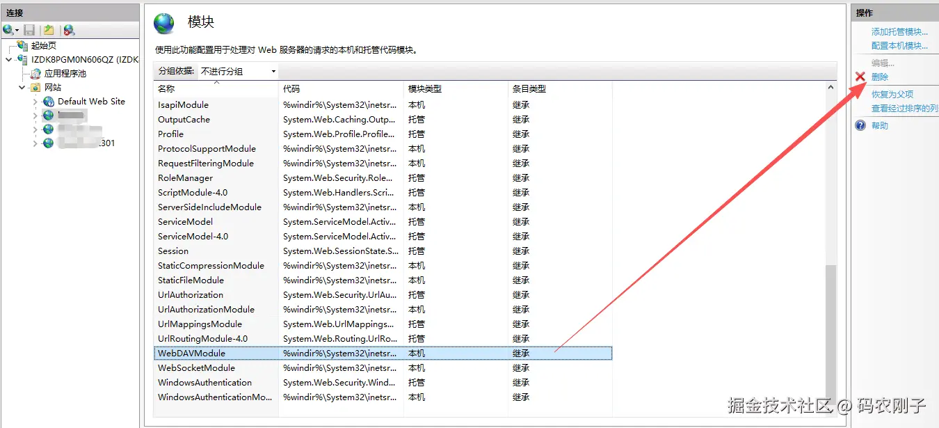 解决.net core webapi iis发布之后 put、 delete 请求错误405.0