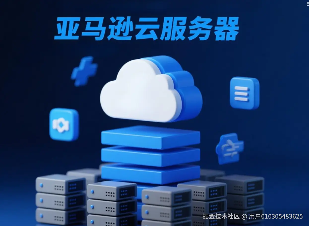 jimeng-2025-09-16-5817-海报设计，动态的蓝色系背景 3D图标，几个个服务器堆图标上面是云服务器图标，蓝配....png